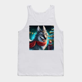 Cute Alpha Wolf Drawing Tank Top